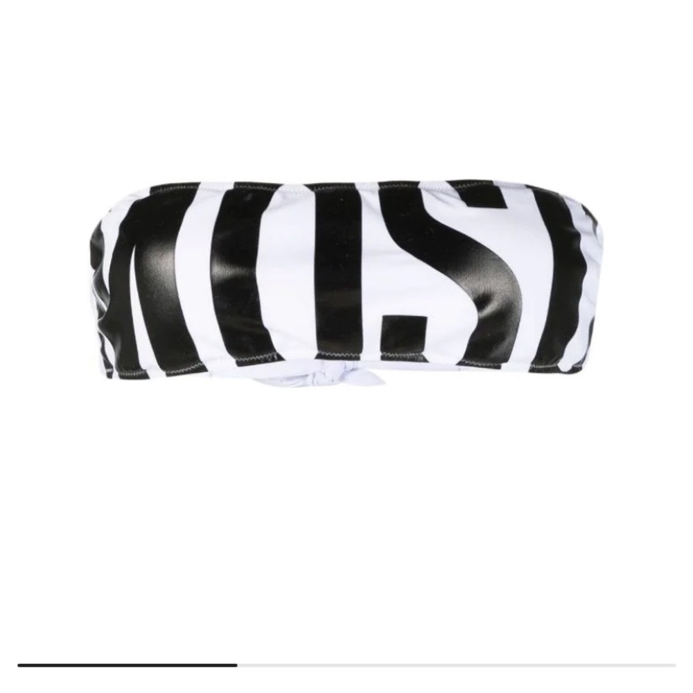 Moschino swim logo-print bandeau bikini top and bottom ( different size top ..)